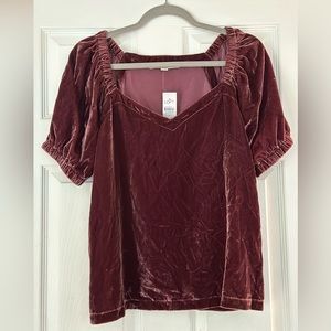 Velvet maroon top